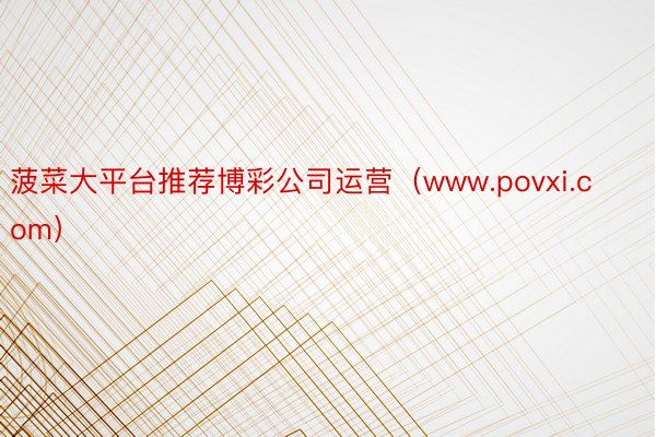 菠菜大平台推荐博彩公司运营（www.povxi.com）